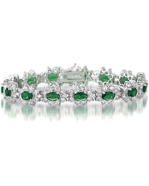 Genevive Jewelry Sterling Cubic Zirconia Bracelet With Stones - Green