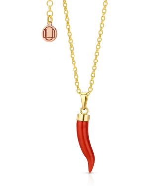 Unaloe Lucky Horn Necklace - Metallic