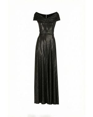 Luna Fashion House Off-Shoulder Maxi Gown, Iris - Black