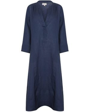 NoLoGo-chic Plain Dyed Kaftan Linen - Blue