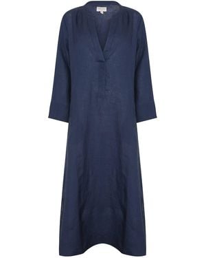 NoLoGo-chic Plain Dyed Kaftan Linen - Blue