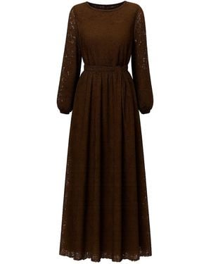 Tantra Spain Sl Long Lace Dress With Elastic Waistband - Brown