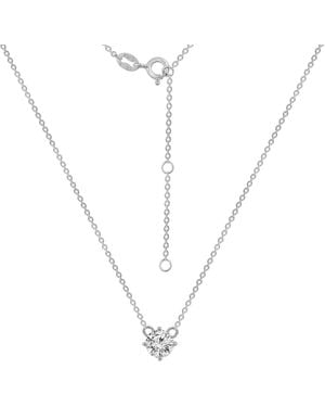 Diamonbliss Embellished With Swarovski Plated Round Cut Solitaire Pendant Necklace, One Carat - Metallic