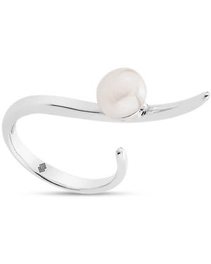 SALLY SKOUFIS Moon Shadow Ring With Natural Pearl - White