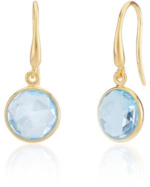 Auree Antibes Blue Topaz & Gold Vermeil Earrings