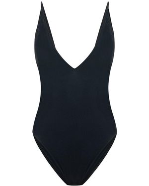 Pcfg The Solar Reflections Low Back V-Neck Swimsuit - Blue