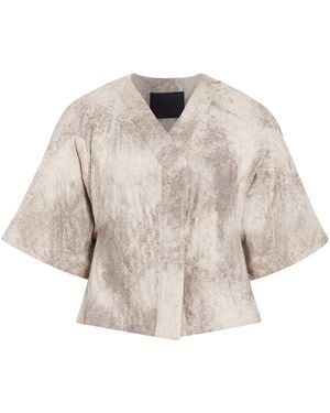 Niran Cami Cement Padded Cropped Jacket - Natural