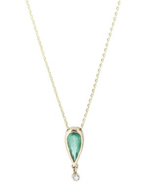 Gabriella Alicia Emerald And Diamond Pendant - Metallic