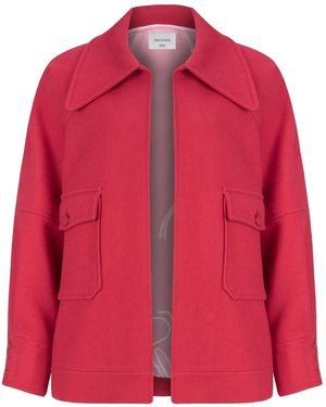 NAZLI CEREN Terry Oversized Wool Jacket - Pink