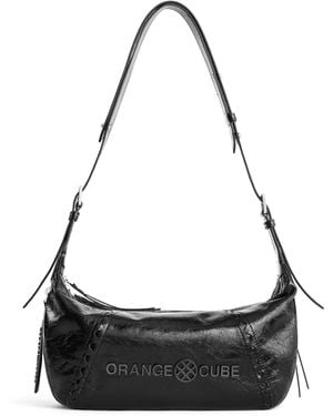 Orange Cube Metropolitan Hobo Bag - Black