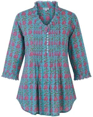 At Last Sophie Cotton Shirt - Blue