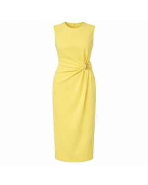 Girl In Mind Louisa Buckle Wrap Detail Midi Dress - Yellow