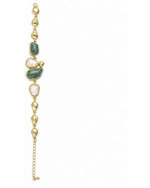 By Ozge Sea Whisper Mother Of Pearl & Enamel Plated Bracelet - Metallic