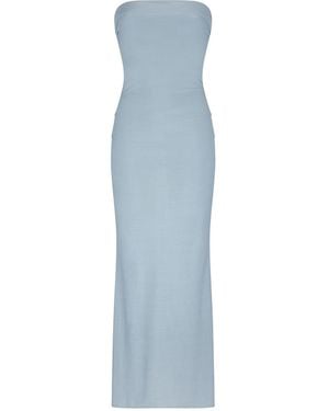 Aguaclara Celeste Midi Strapless Dress - Blue