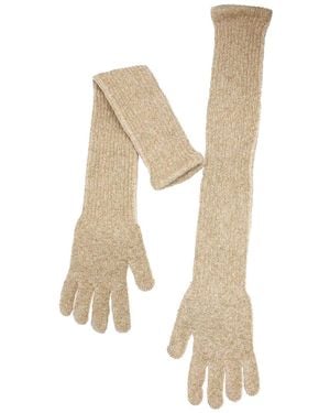 Maison Bogomil Ribbed Knit Opera Gloves - Natural