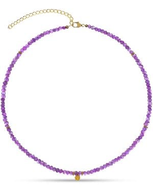 Amadeus Ines Amethyst Necklace - Metallic
