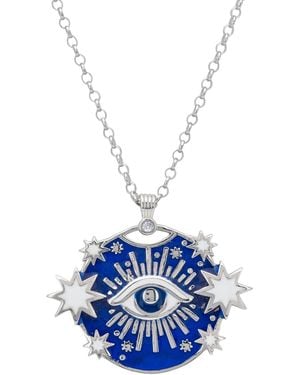 LÁTELITA London Celestial All Seeing Eye Necklace Enamel - Blue