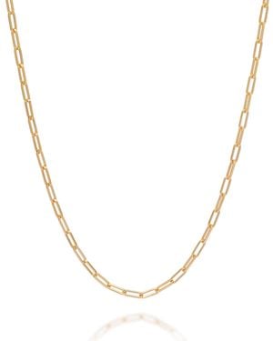 Nellou Jewellery Baby Paperclip Necklace Plated Sterling - Metallic