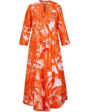 Antra Designs Neon Melikki Cotton Kaftan - Orange