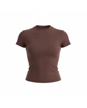 Loom Archives Day Flow Longline Short Sleeve Top - Brown