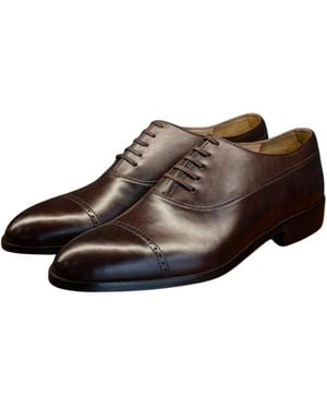 Harmain Leathers Ltd The Maverick Leather Oxford – Dark - Brown
