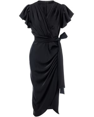 concept A trois Wrap Cocktail Dress - Black