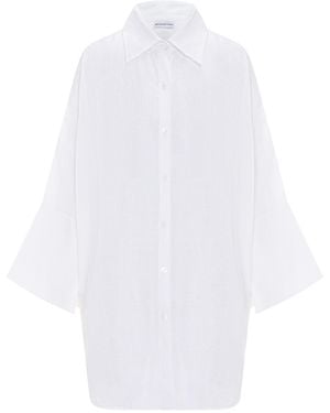 Mykaftan Oversized Linen Shirt - White