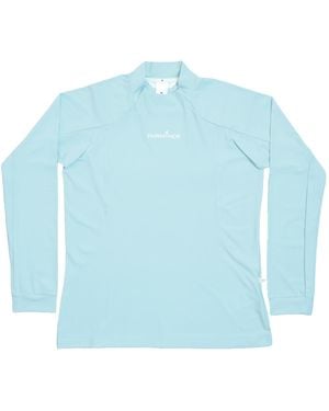 Fairmonde Softouch Long Sleeve Mock Neck Tee - Blue