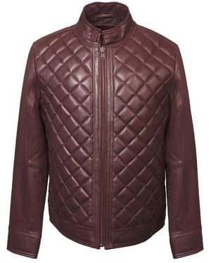 Zasta Studio Single Malt Quilted Leather Jacket - Purple