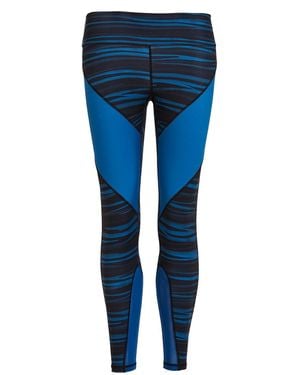 Perky Peach Stripe Leggings - Blue