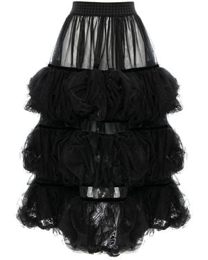 Silvia Serban Tulle Volumetric Ruffled Skirt - Black
