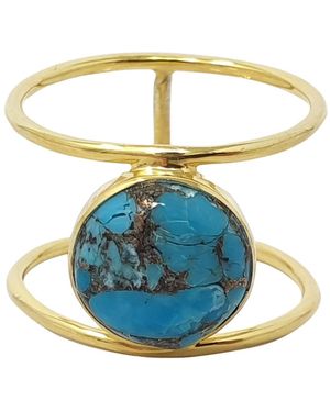 Sophelia Gemstone Vermeil Played Statement Ring - Blue