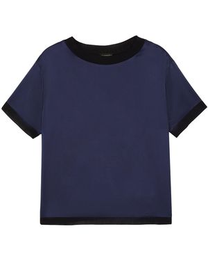 The Summer Edit Cloe Silk T-Shirt - Blue