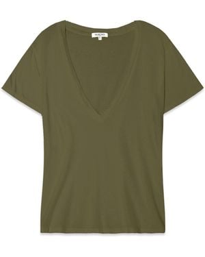 NOEND Supima Cotton Deep V Neck Tee - Green