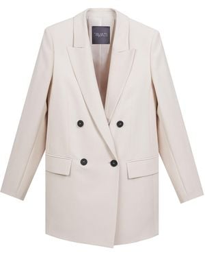 InAvati Neutrals Double-Breasted Straight Milk Jacket - White