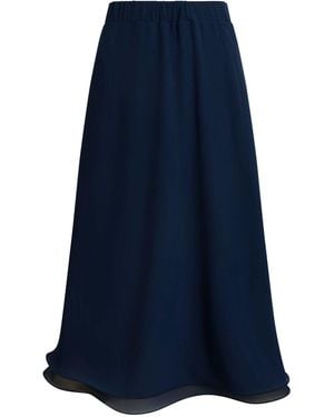 James Lakeland Wave Hem Tiered Skirt - Blue