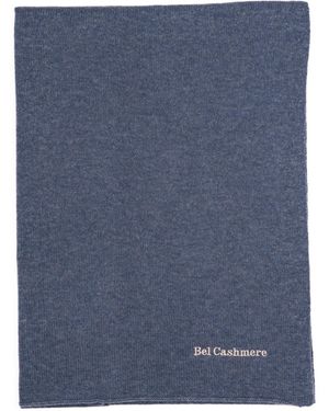 Bel Cashmere Big Knitted Cashmere Scarf - Blue