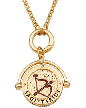 Fable England Sagittarius Zodiac Spinner Necklace - Metallic