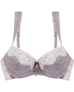 Tallulah Love Silk Keepsake Padded Plunge Bra - Purple