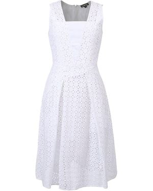 Smart and Joy Lace Fit-And-Flare Short Dress - White