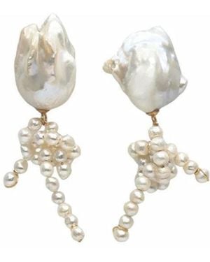 La Maison Gisel B. Jil Baroque Freshwater Pearl Earrings - White