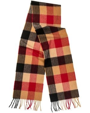 Kinalba Oban Vicuna Block Cashmere Scarf - Red