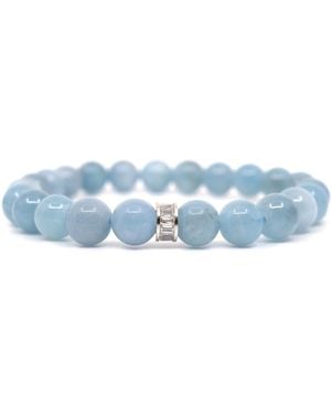 Shar Oke Aquamarine & Sterling Baguette Bracelet - Blue