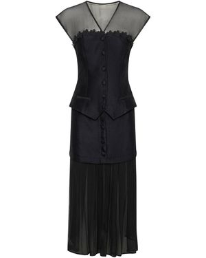 Deer You Daniella Dreaming Sheer Skirt & Top Evening Set - Black