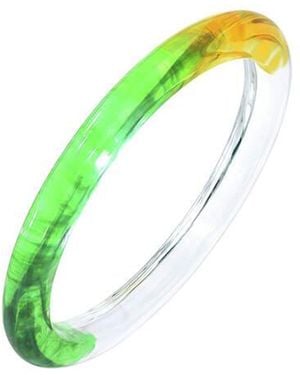 Gold & Honey Tie Dye Slip On Bangle - Green