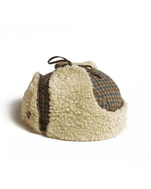 Dasmarca Hats Mylo Italian Tweed Wool Trapper Hat With Earflaps Heather - Natural