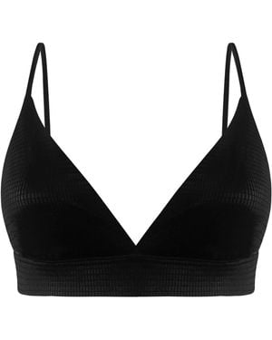 Why Mary Luna Metallic Bralette Top - Black