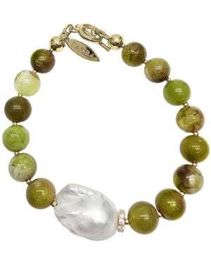 Farra Opal With Baroque Pearl Bracelet - Green