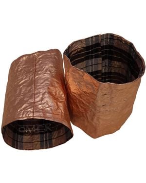 Romer Millinery Morphy Moldable Bronze Metallic Linen Cuff Set Of Two - Brown