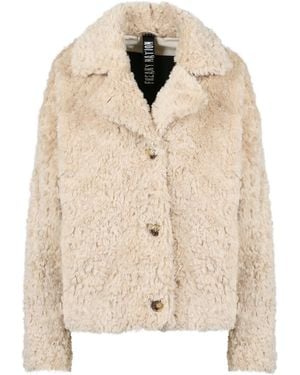Freaky Nation Neutrals Curly Fake Fur Jacket - Natural